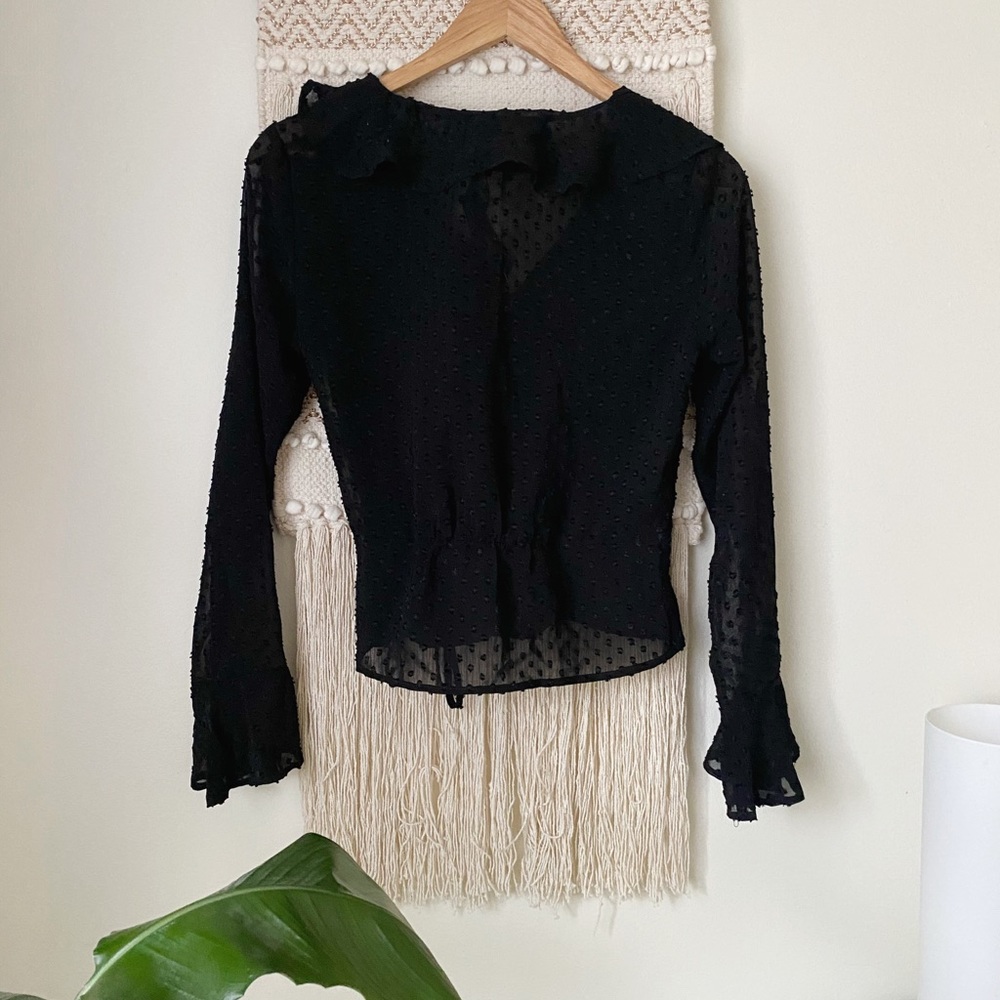 NWT Ruffle Wrap Blouse - Picture 7 of 11